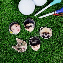 볼마커 볼마크 주문 제작 사진 얼굴 포토 볼마킹 이름 골프악세사리 캐디용품 홀인원 선물 골프, 뱃지, 소
