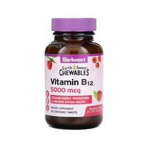 블루보넷 비타민B12 시아노코발라민 5000mcg 라즈베리맛 60츄어블