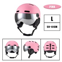 스키 스노우보드 헬멧 용품 바이저 고글 안전 스케이트보드 오토바이 설상차 성인 및 어린이용 스포츠, 6.Pink L