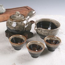 천목호피 3인다기세트