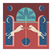 DesignWorks Ink 성인용 1000피스 직소 퍼즐 및 아트 프린트 독특하고 다채로운 아트 데코 디자인의 스테이 골드 큰부리새 동물 퍼즐 성인 청소년 및 어린이를 위한, Leaping Leopard