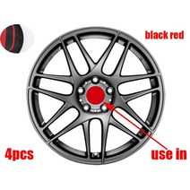 4pcs 56mm 60mm 65m 68mm 로고 자동차 엠블럼 휠 센터 허브 캡 림 수리 크리 에이 티브 배지 커버 장식 스티커 액세서리 bt, TSL 블랙 레드, 60mm 블랙 캡