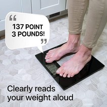 컨피마켓 Talking Digital Scale Extra Wide Glass - The That Talks Accurate Visual & Voice Display for Bod