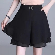 빅사이즈 기본 5XL 여성골프웨어 큐롯 바지 팬츠 여자 밴딩 5부 반바지 66 77 88 골프옷 기지바지