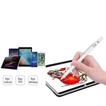 갤럭시탭A7 2020 SM-T500T505 호환 스타일러스 충전식 초미세정밀 드로잉터치펜, 블랙