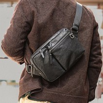 천연가죽 소가죽 가방 aetoo 남성용 체스트백 베지터블 태닝 캐주얼 숄더백 소 다기능