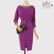 윈 엘레강스시크새틴배색원피스