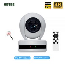 방송용 캠 hesee 웹 1080p 60fps ptz 스트리밍 카메라 4k 4x 10x 줌 pc usb 원격 제어 학교 교회 회의 라이브 스트림 방송, 10x 4k 30fps 캠