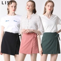 리스트 [리스트] 리본 타이 랩 프론트 스커트