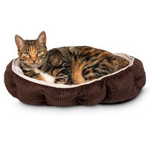 Pet Craft Supply 실내 고양이를 위한 고양이 침대 - 새끼 세탁기 세탁 가능 울트라 소프트 셀프 워밍 리필 가능한 개박하 파우치 12.7cm(5인치) 브라운 417, Brown