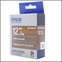 EPSON SPJ12KC-PX 라벨테이프 바탕 갈색 글씨 흰색 12mm LW-H200RK, 단일옵션
