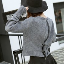 SAMARA (sra0259) 심쿵뒷태 로맨틱 리본 숏니트스웨터