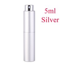 새로운 8ml ml 금속 알루미늄 리필 가능 병 휴대용 빈 여행용 서브 라이너 유리, 10 5ML Silver
