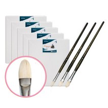 [면천캔버스X유화붓]면천캔버스 3호(5개)+유화붓600A 1+2+4호, 세트:[6466550]옵션없음