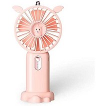 일본직발송 2. RONI 핸디팬 선풍기 소형 소지 선풍기 USB 충전식 풍량 3단계 12시간 연속 작동 경량 핸디, One Size, 핑크