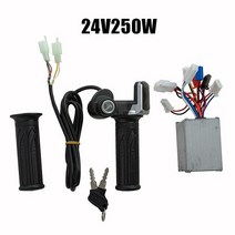 모터컨트롤러 속도조절 DC 스위치 전기 자전거 드 컨트롤러 스로틀 그립 세트 24-48V 25-100 스쿠터 EBike, 01 24V250W