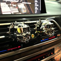 [1+1세트] 픽도큐먼트 헥도그 차량용 불독방향제 디퓨저 2개, 다크블루 블랙 2P, 로즈플라워