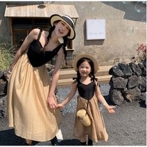 [당일발송] 주니유니 아동 맘커플 브라우니원피스 엄마커플원피스 아동여름원피스 나시원피스 여름원피스 바캉스원피스