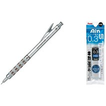 펜텔 그래프 기어 1000 실버에디션 PG1015 0.3mm 0.4mm 0.5mm, 리드 HB 세트개, 0.3mmcm