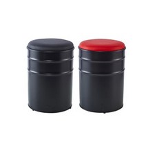 술집 식당 주점 수납가능 뚜껑여는 원통 의자 웨이팅, 레드