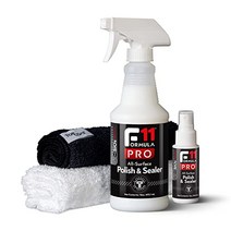 TopCoat F11PRO 스타터 키트 - 16온스 스프레이 2온스 여행용 물병 및 극세사 타월 2개가 포함된 세라믹 코팅에 대한 고급 수성 대안 다목적 자동차 왁스 광택제