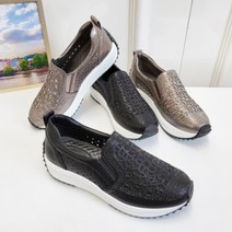 구두모모 메쉬 큐빅 여성 슬립온 (4cm)