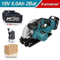 플런지쏘 원형톱 테이블쏘 Kamolee 7 인치 21v 6.0ah 6000mah 가정용 전기 원형 톱 diy 호환 makita 18v 배터리, 5.0ah 18v 2bat, 우리를