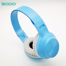 무선 블루투스 헤드폰 Sodo sd-703 Bluetooth 헤드폰 오버 이어 3 eq 모드 무선 헤드폰 Bluetooth 5.1 마이크 지원 tf 카드가있는 스테레오 헤드셋, 02 파란