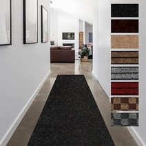 FREADEM 복도용 러너 러그 0.6 x 1.8m(2 6피트) 미끄럼 방지 주방 부분 러그 입구 세탁실 고무 뒷면이 있는 실내 실외 카펫 러너 블랙 현관 1259871