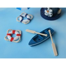 여름 파라솔 썬배드 튜브 보트 모형 미니어처 장식품 소품 테이블, 튜브 레드+블루