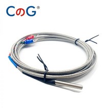 CG 4mm * 30mm K J PT100 1m 2m 3m 5m 10m 프로브 유형 차폐 브레이드 와이어 열전대 온도 센서 온도 조절기, 1개, K Type 2m, 단일