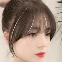 욜케이유 여성 여신 헤어 부분 가발 똑딱이 피스 앞머리 용 볼륨, 2앞머리-다크브라운, 1개