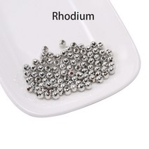 2-10mm 골드 컬러 라운드 스페이서 비드 볼 엔드 금속 시드 비즈 팔찌 목걸이 DIY 쥬얼리 액세서리 만들기 30-500 개/묶음, 2.Rhodium - 2.5mm X 400Pcs