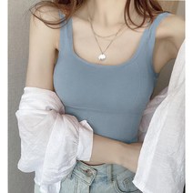 여성 골지 스판 스포츠 나시