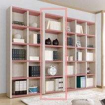 사무실 서재용 두꺼운나무 5단 오픈 컬러 책장(3종) 벽면 책방 거실 북카페, 600책장/워시