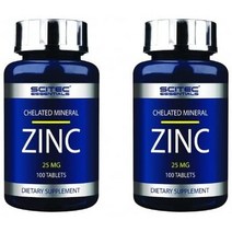 Germany 직구 사이텍 뉴트리션 Zinc 25mg 카르복시메틸셀룰로오스 글루콘산아연 100캡슐 2팩, 수량, 상세참조