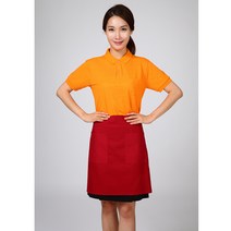 30수pk 오렌지색 카라 반팔티셔츠/식당유니폼/식당티셔츠/단체티셔츠/홀서빙복/단체복/써빙복/서빙 티셔츠