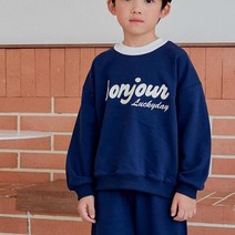 봉쥬르더블넥맨투맨티 여아 남아 아기 반팔 꼼마제이 오렌지키즈