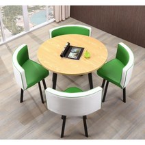 4인가족 화이트 원형 카페테이블세트 사각 라운드 식탁 세트 가정용 공간절약 조립식가구, AF