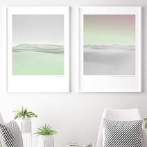 유홍아트 파스텔 그린사막 러블리감성 인테리어액자 20호(73x53cm) (6065437), 캔버스액자(옆면검정)