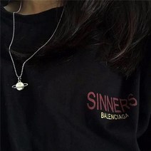 DFMEI 스타 행성 우주 타이타늄 스틸 목걸이 토성 앤티크 볼 체인 번디토트렌디 목걸이 초커 목걸이