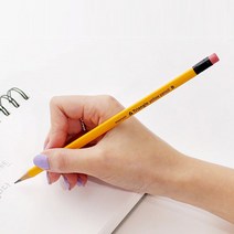 연필 지우개달린연필 B형 초등학생문구 연필세트 학교비품 필기구 40자루, 노랑(외관컬러) 삼각연필 - 4box