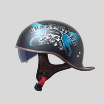 오토바이 헬멧 남 여름 할리 하프 헬멧 전동차 기관차 바가지 헬멧 비보뉴 P968C519, M, 블랙블루