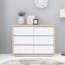 데코라인 일린 3단 와이드 서랍장 1200, 오크화이트