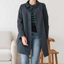 [디얼마미] 단추장식 바바리 코트 미시옷 빅사이즈 엄마옷 중년 여성 마담