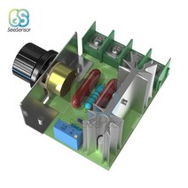 모터속도조절기 스피드컨트롤러 2000W AC 220V 가변 SCR 모터 속도 컨트롤러 레귤레이터 거버너 온도 전압, 한개옵션0