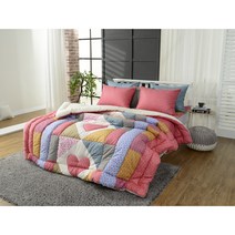 [지베누오] 국내생산 먼지없는 광목 하트 순면 손주 누빔 숙면 겨울 차렵이불 베개커버 세트