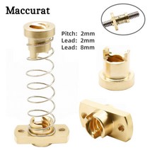 T8 Anti Backlash 스프링로드 너트 황동 제거 갭 Ender 3 CR10 리드 스크류 DIY CNC 3D 프린터를 업그레이드하는 데 사용, 1set, Lead 2mm, Lead 2mm