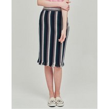 20SS 헤지스레이디스 HSSK0B701N2 네이비 프린지장식 린넨혼방 스커트