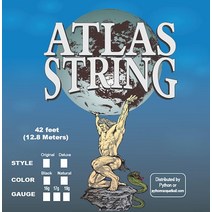 Python Racquetball Atlas 디럭스 라켓볼 스트링 (자연 또는 블랙 컬러 16g 17g 18g) (42 피트 ) 374GK8, Black